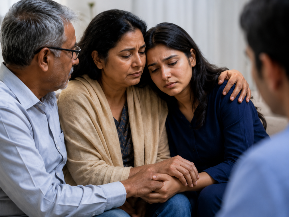 Bereaved Family Receiving Emotional Support
