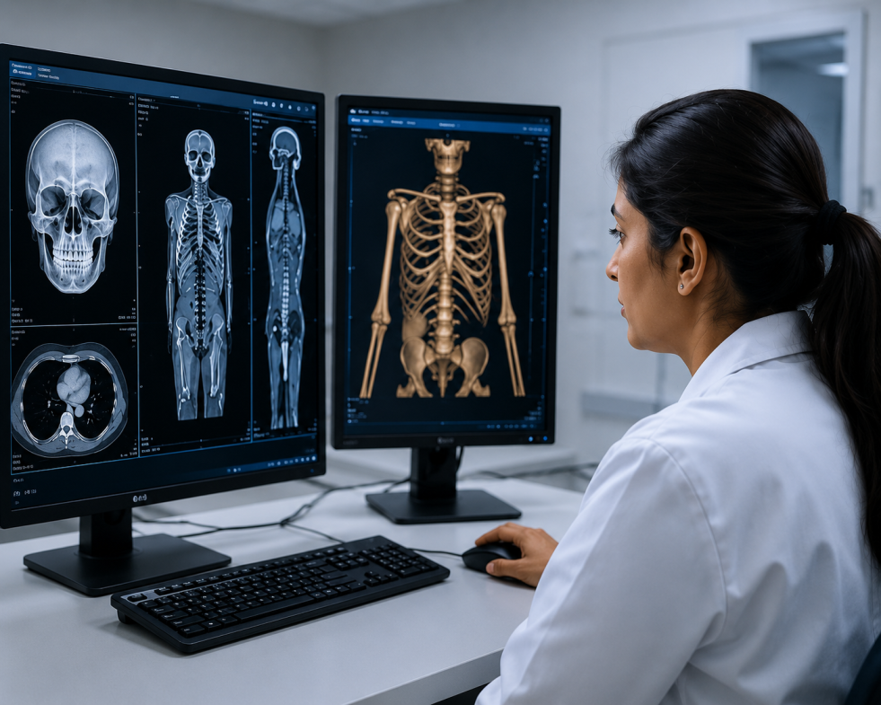 Forensic Medicine Expert Reviewing Virtual Autopsy Findings